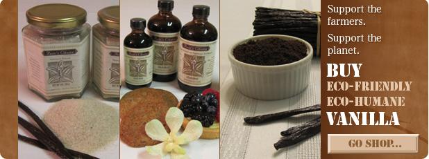 shop for sustainably-grown, fairly traded vanilla